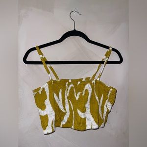 Mustard Yellow/White Striped Scrunch Bandeau